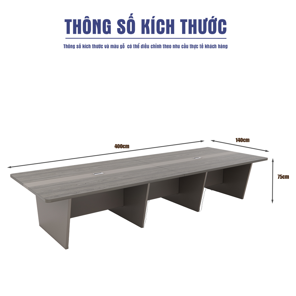 Bàn họp văn phòng 4m, thiết kế hiện đại, phù hợp cho doanh nghiệp lớn