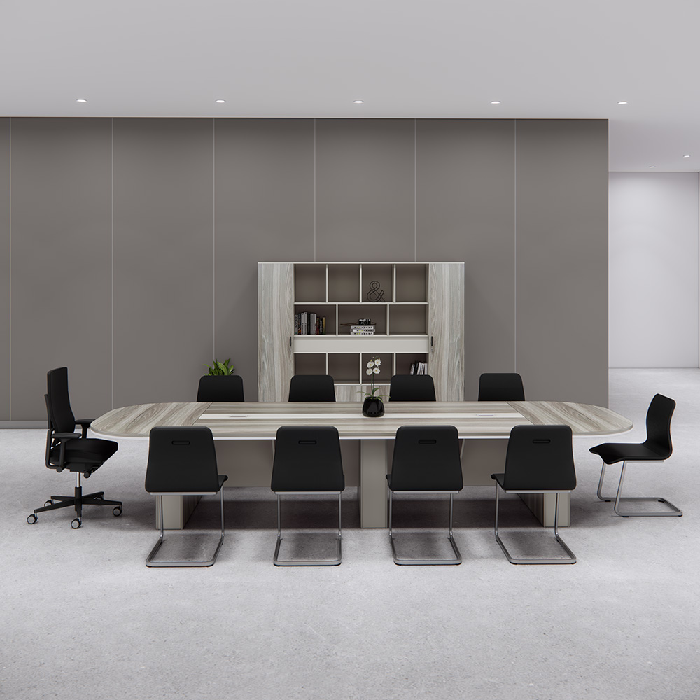 Bàn họp 420cm với ổ cắm điện tích hợp, tiện lợi cho văn phòng