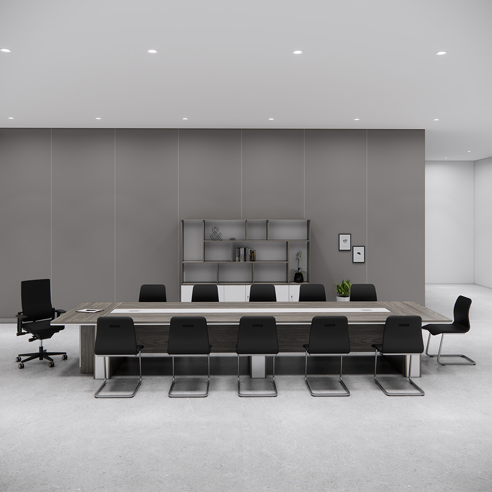 Bàn họp SMBHG028 dài 500cm, mặt bàn ốp viền dày 42mm, chân hộp gỗ chắc chắn