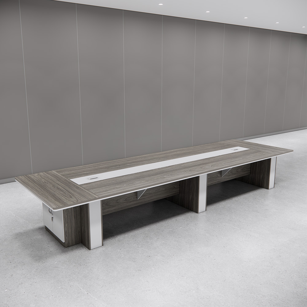 Bàn họp SMBHG028 dài 500cm, mặt bàn dày 25mm, tủ phụ chứa tài liệu tiện lợi