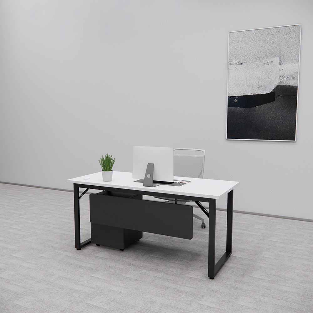 Bàn làm việc SMBLV0014 gỗ MDF melamine, chân sắt sơn tĩnh điện, kèm tủ hồ sơ di động, thiết kế hiện đại, tiện lợi.