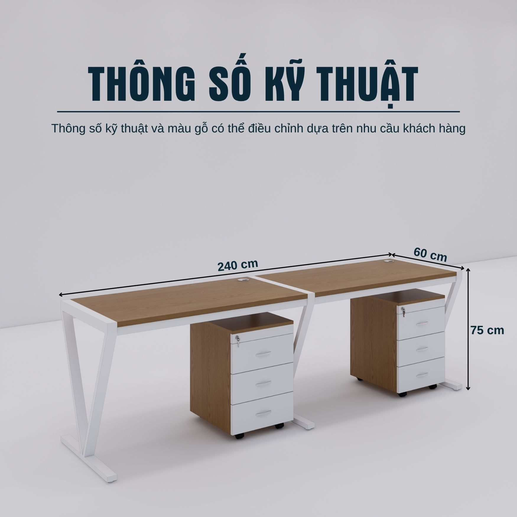 Bàn Cụm 2 SMBC2017 240cmx60cm