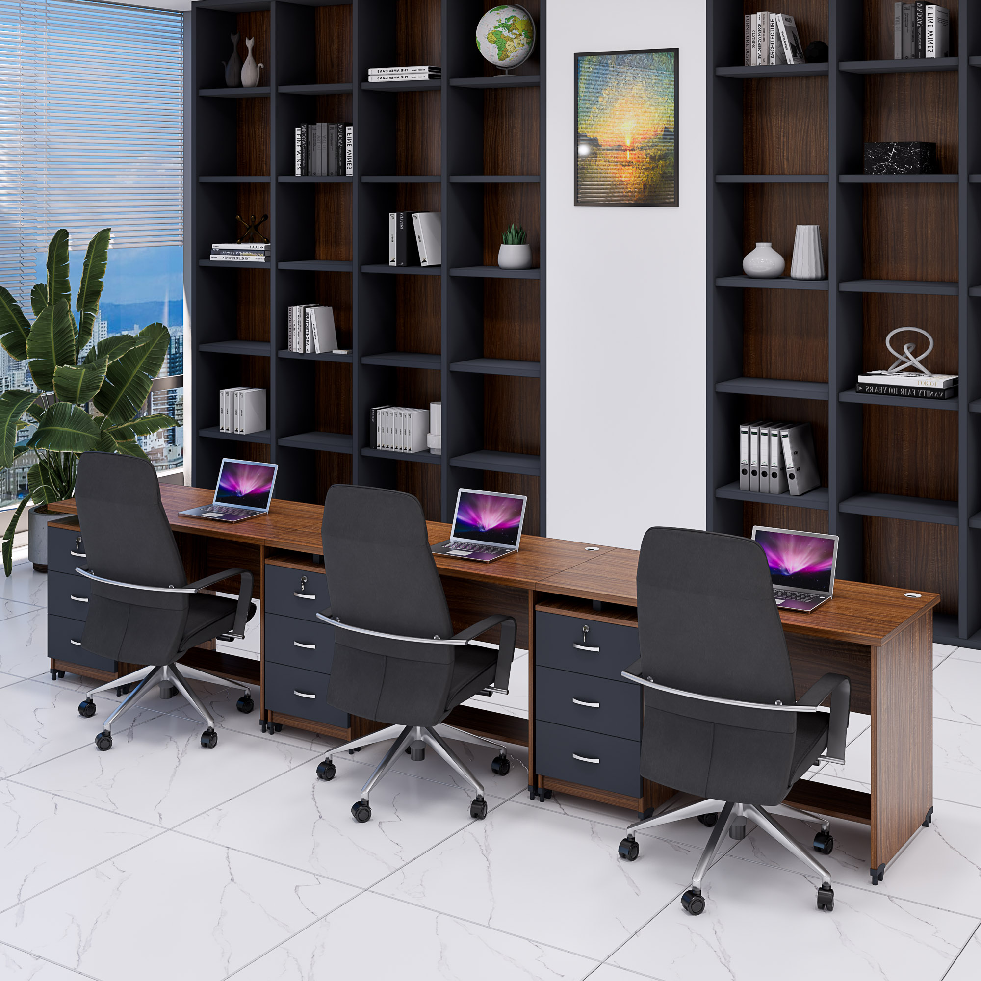 Bàn cụm 3 SMBC3005 360cmx60cm