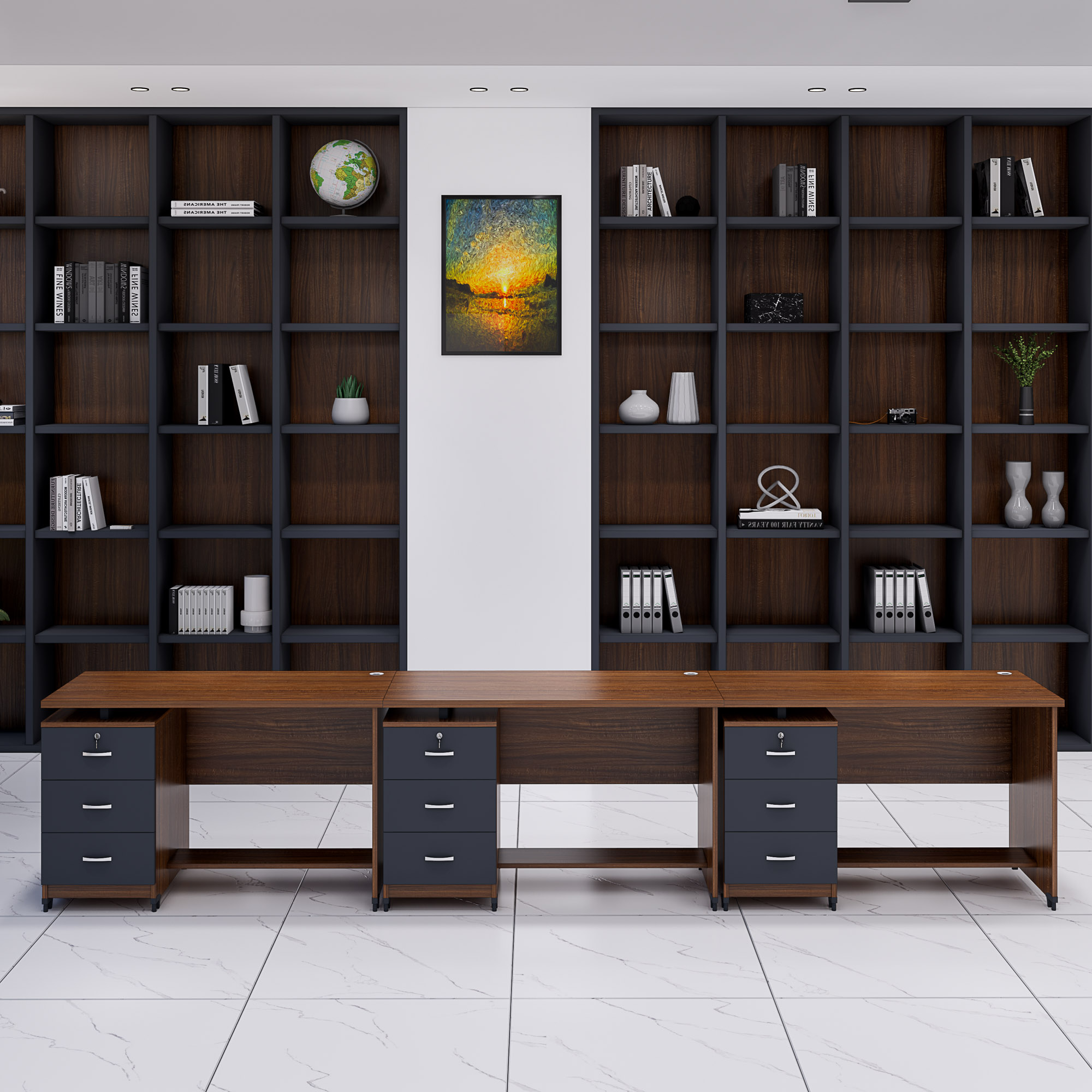 Bàn cụm 3 SMBC3005 360cmx60cm