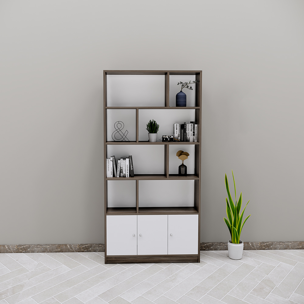 Kệ SMKTBG002 cao 160cm, rộng 90cm, sâu 30cm, 4 ngăn mở, ngăn dưới có cánh cửa