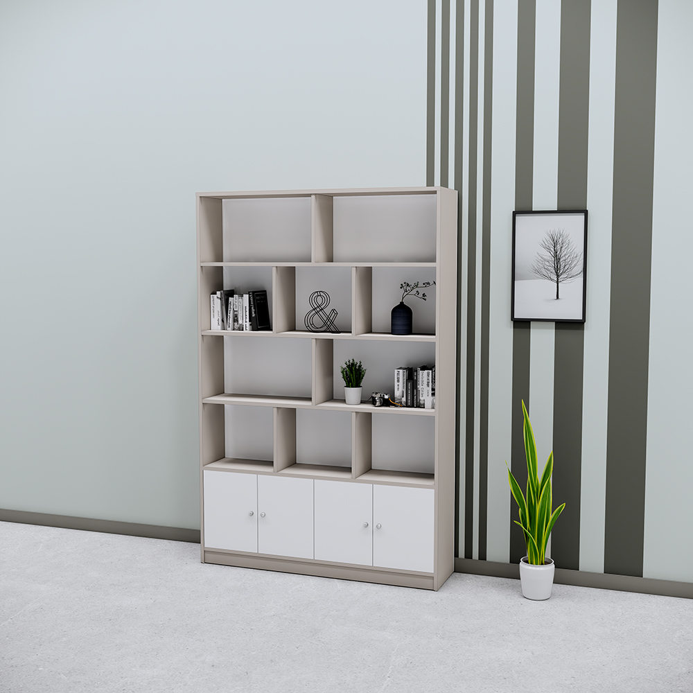 Kệ gỗ trưng bày SMKTBG004 cao 180cm, rộng 120cm, sâu 30cm, MDF bền đẹp