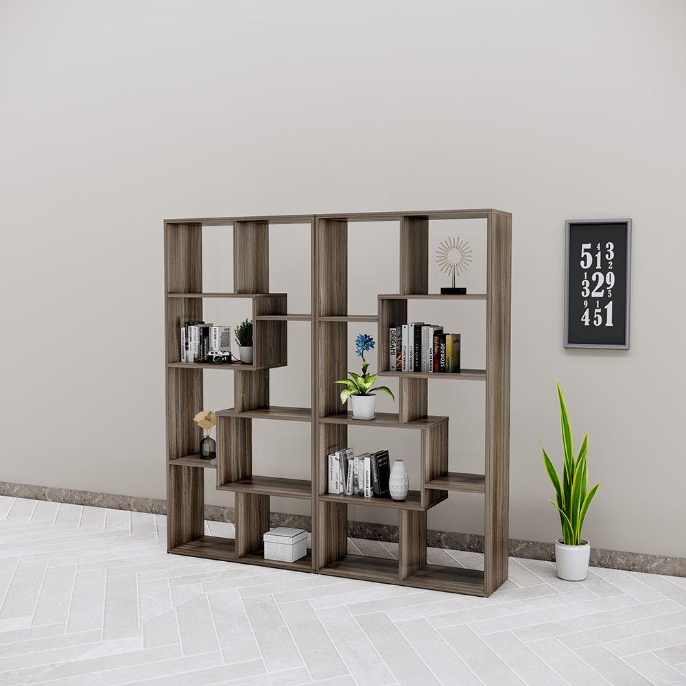 Kệ gỗ MDF phủ melamin SMKTBG008, chiều cao 160cm, rộng 160cm, sâu 30cm