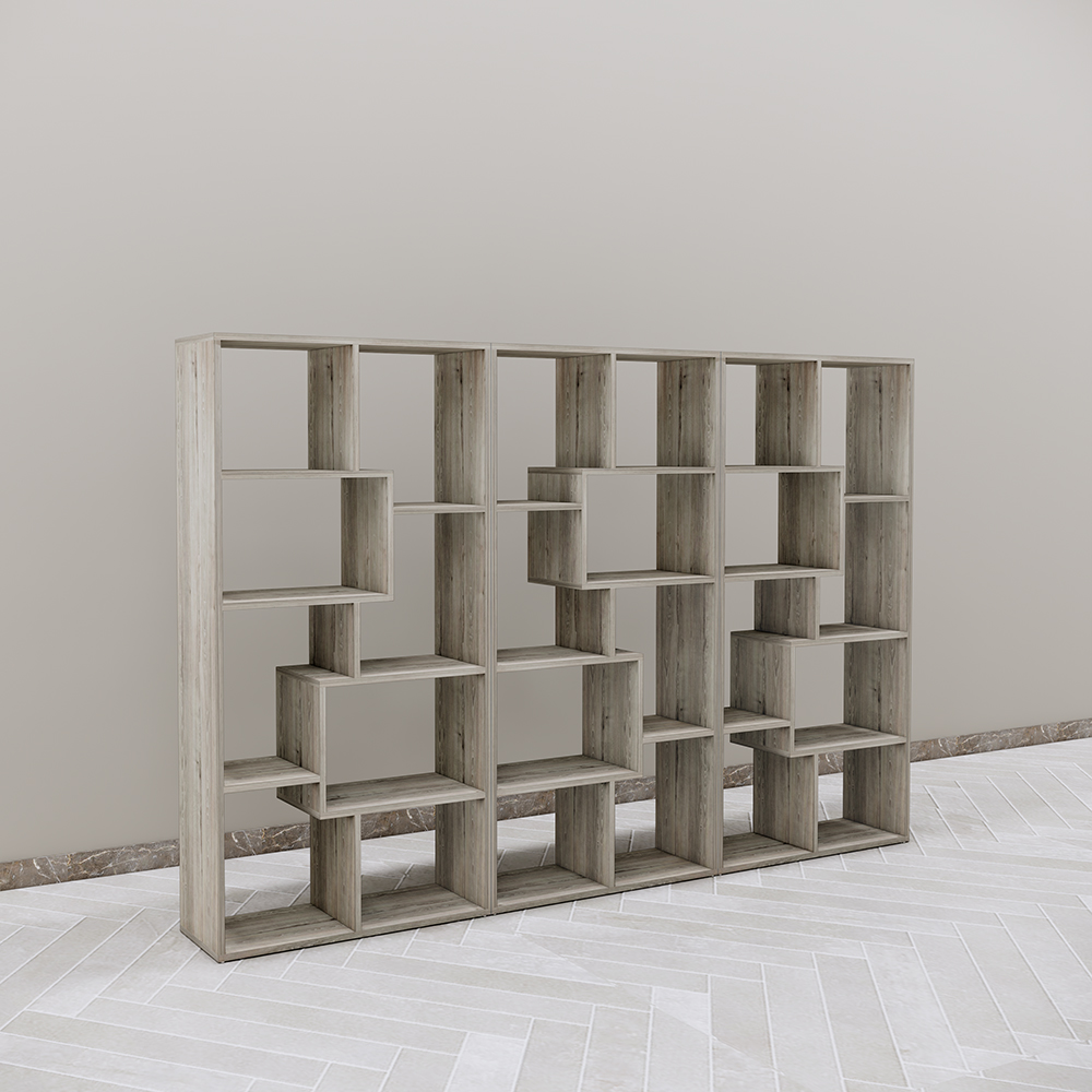 Kệ trưng bày SMKTBG011 kích thước 240cm x 30cm x 160cm, MDF phủ melamin