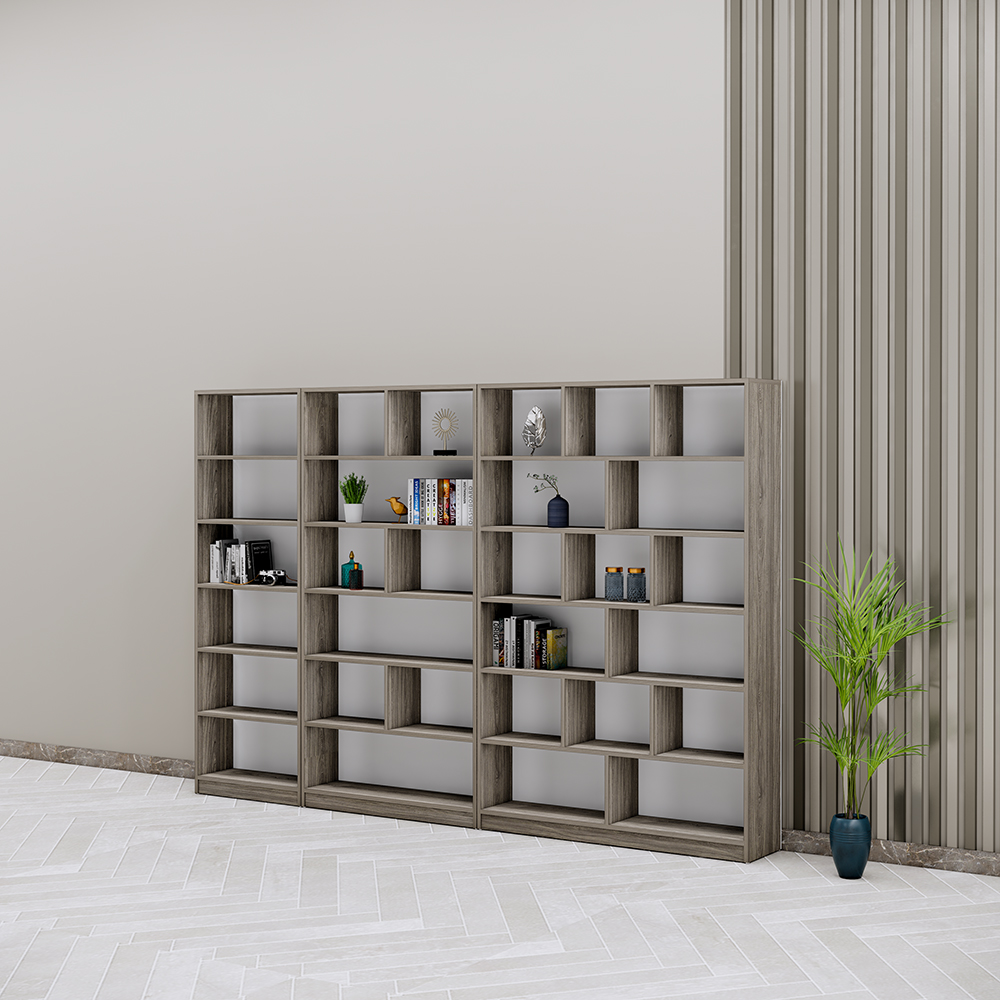 Kệ trưng bày SMKTBG012 cao 270cm, sâu 30cm, rộng 180cm, gỗ MDF phủ melamin