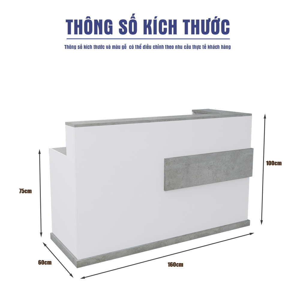 Quầy Lễ Tân SMQLT0042 160cm x100cm