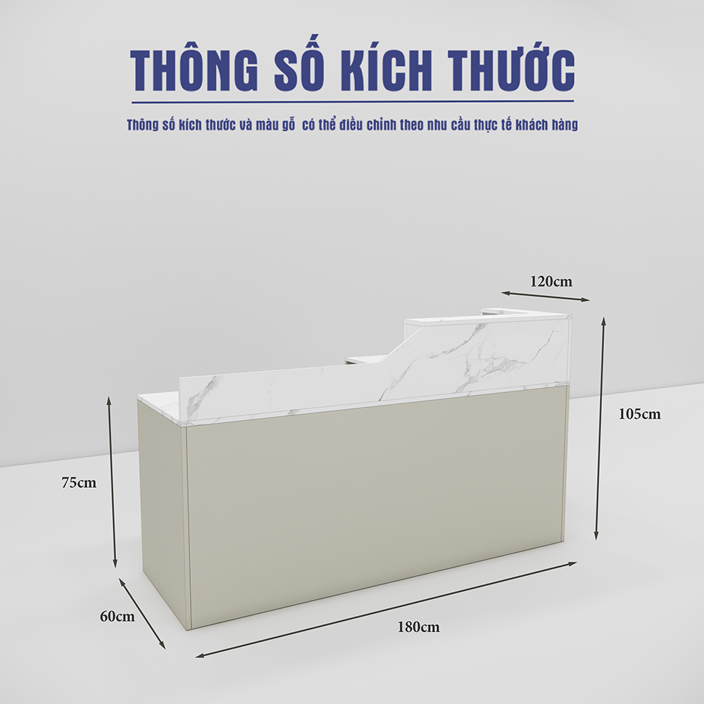 Quầy Lễ Tân SMQLT006 180cm x75cm