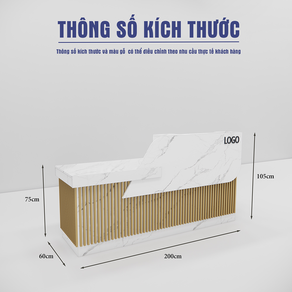 Quầy Lễ Tân SMQLT008 200cm x75cm
