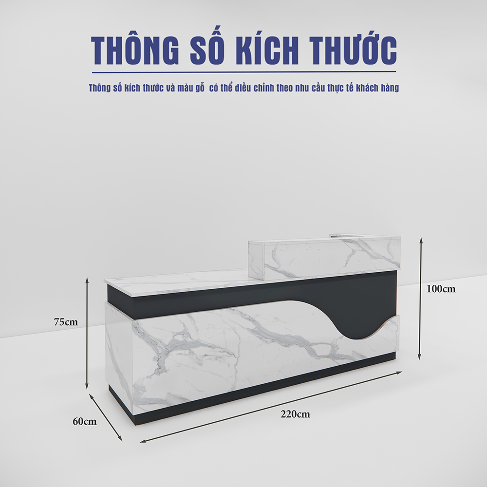Quầy Lễ Tân SMQLT010 220cm x75cm