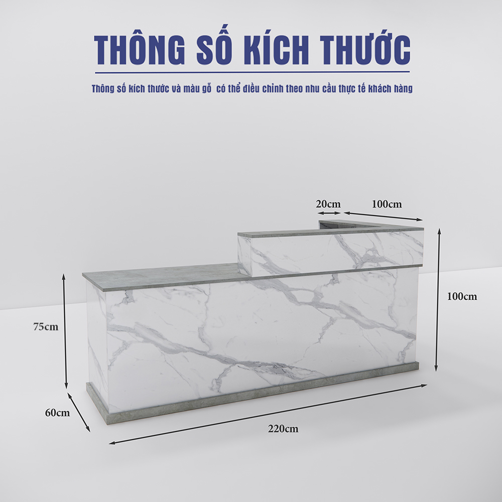 Quầy lễ tân SMQLTL013 220cm x75cm