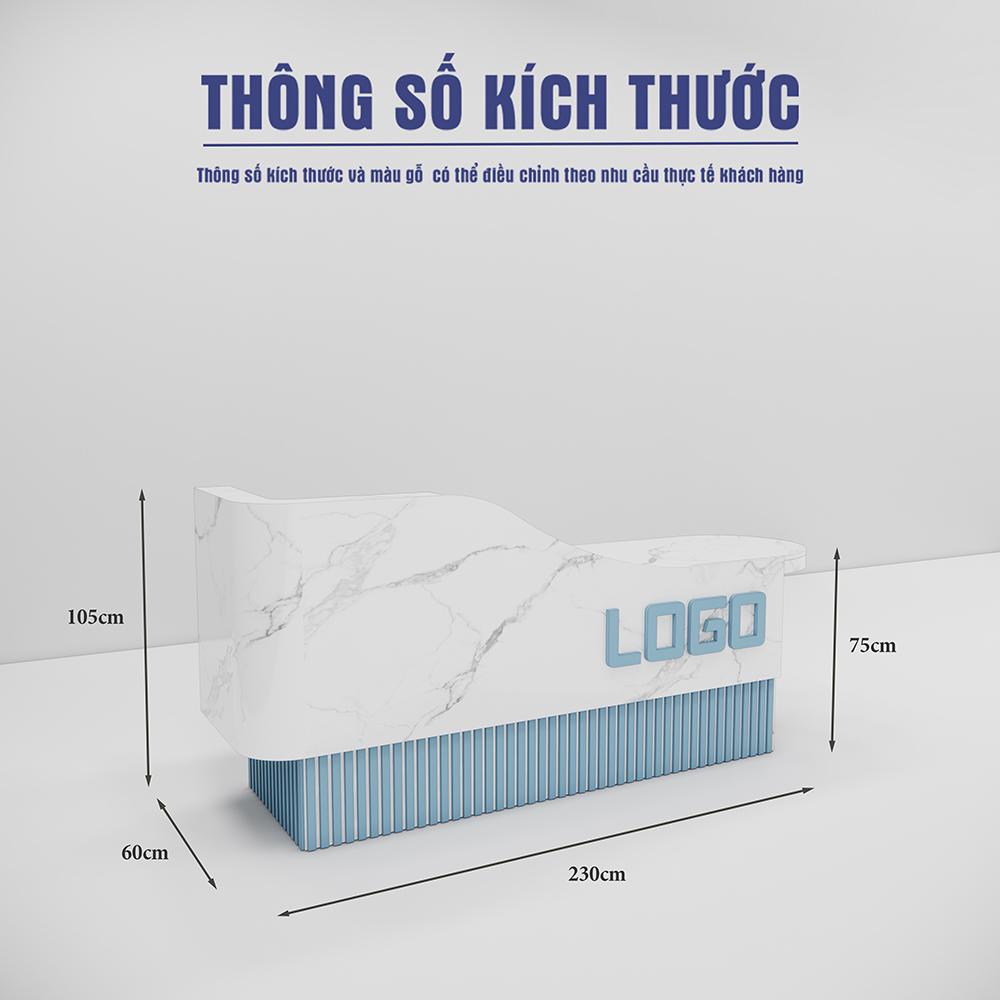 Quầy lễ tân SMQLTL014 230cm x75cm
