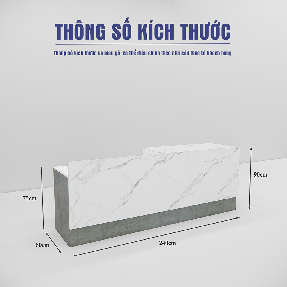 Quầy lễ tân SMQLTL015 240cm x75cm