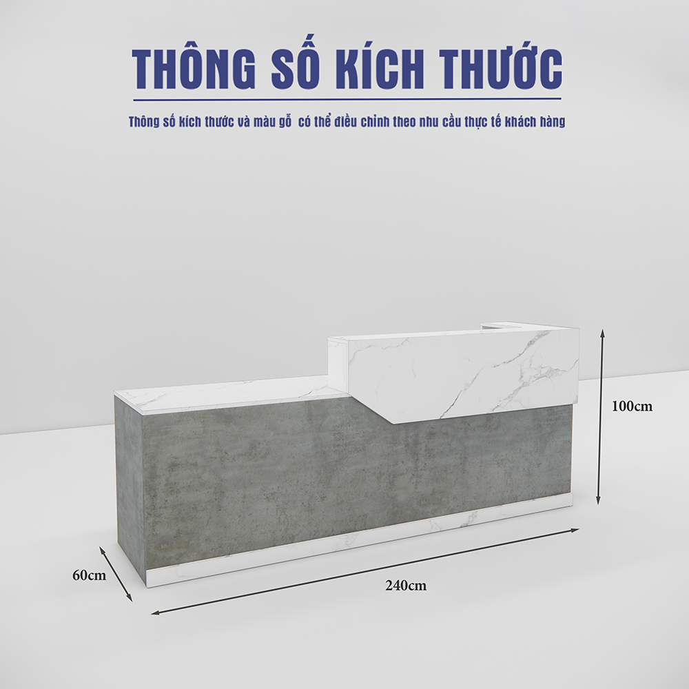 Quầy Lễ Tân SMQLT016 240cm x100cm