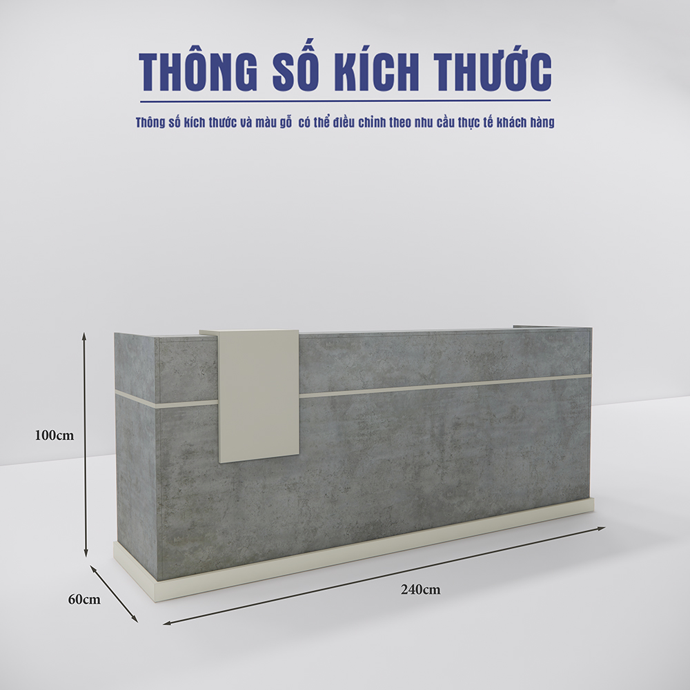 Quầy Lễ Tân SMQLT017 240cm x100cm