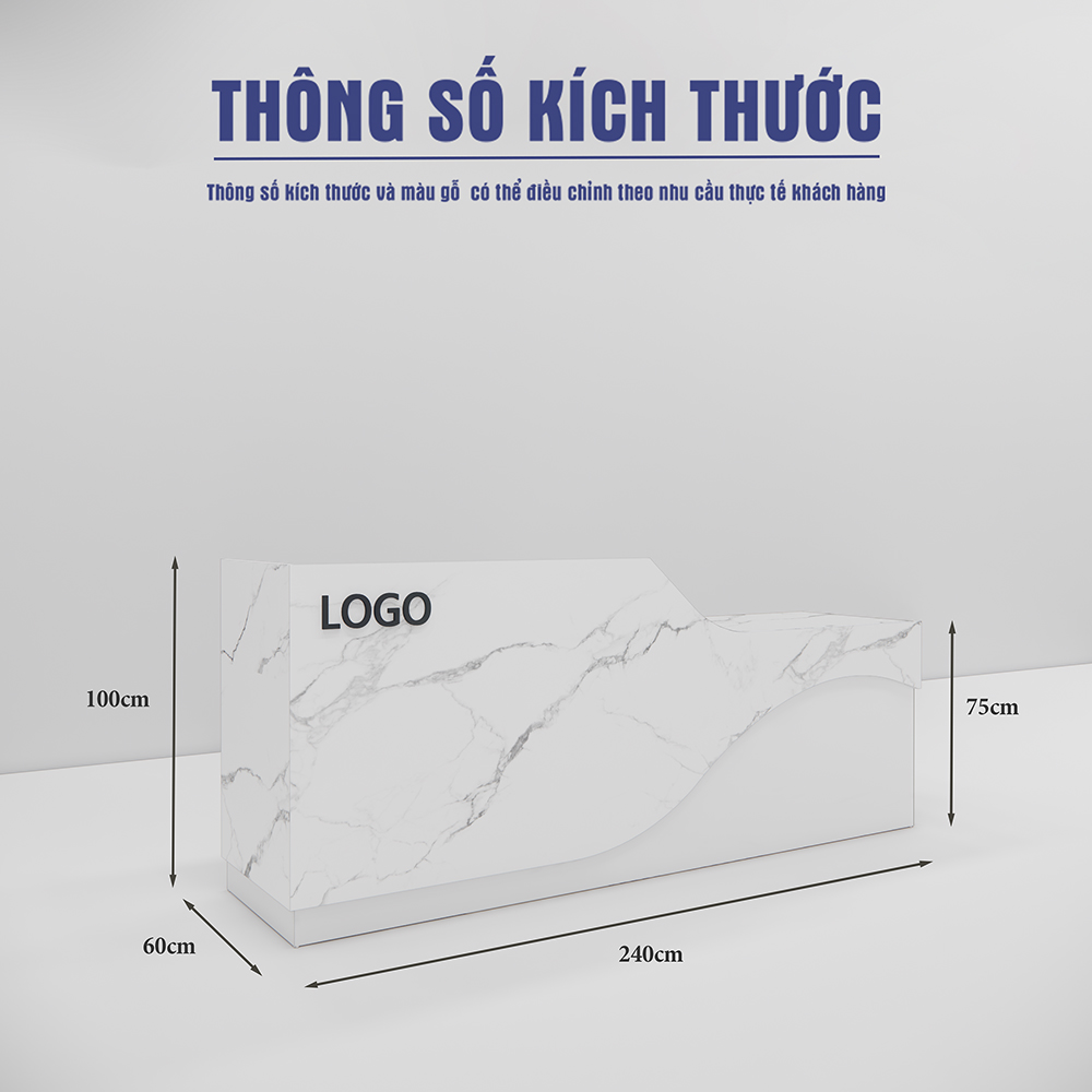 Quầy Lễ Tân SMQLT018 240cm x75cm