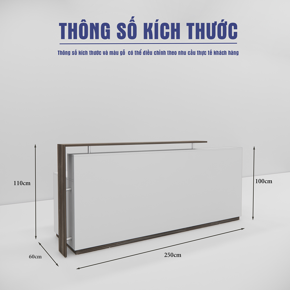Quầy Lễ Tân SMQLT020 250cm x100cm