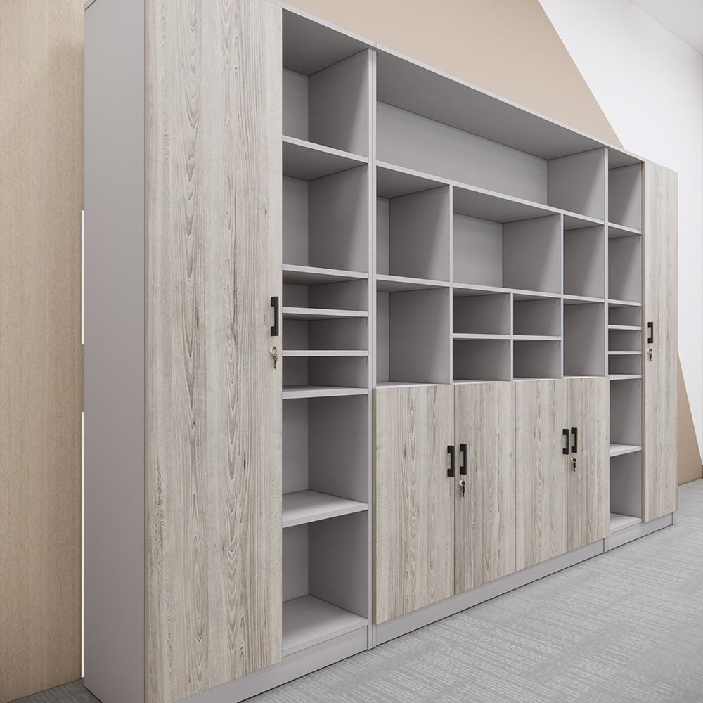 Tủ giám đốc giá tốt SMTGDG006, gỗ công nghiệp MFC melamine, màu trung tính, kích thước 320x40x200cm.
