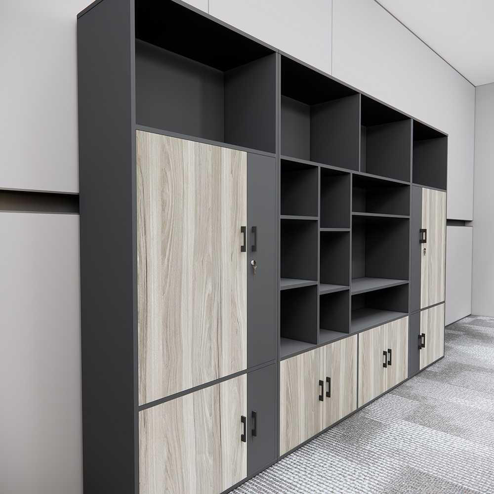 Tủ giám đốc giá tốt SMTGDG008, gỗ công nghiệp melamine, màu gỗ phối hợp, kích thước 320x40x200cm.