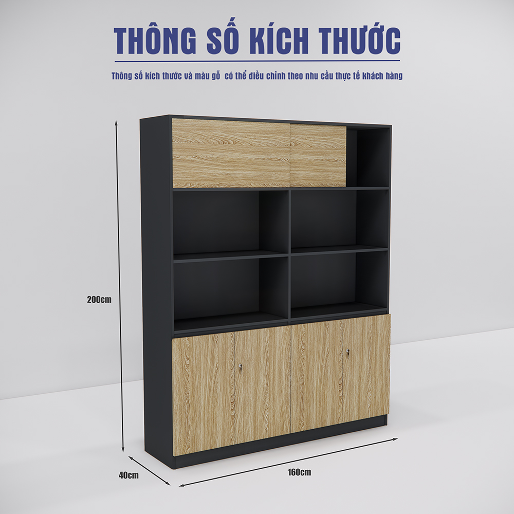Tủ giám đốc sang trọng, Nội thất văn phòng cao cấp, Tủ gỗ MFC bền đẹp