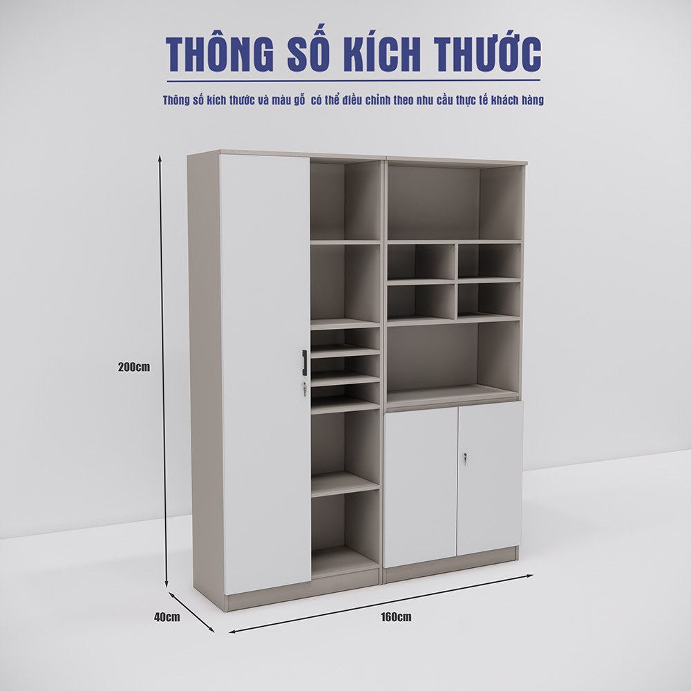 Tủ giám đốc sang trọng, Tủ gỗ MFC cao cấp, Tủ văn phòng hiện đại