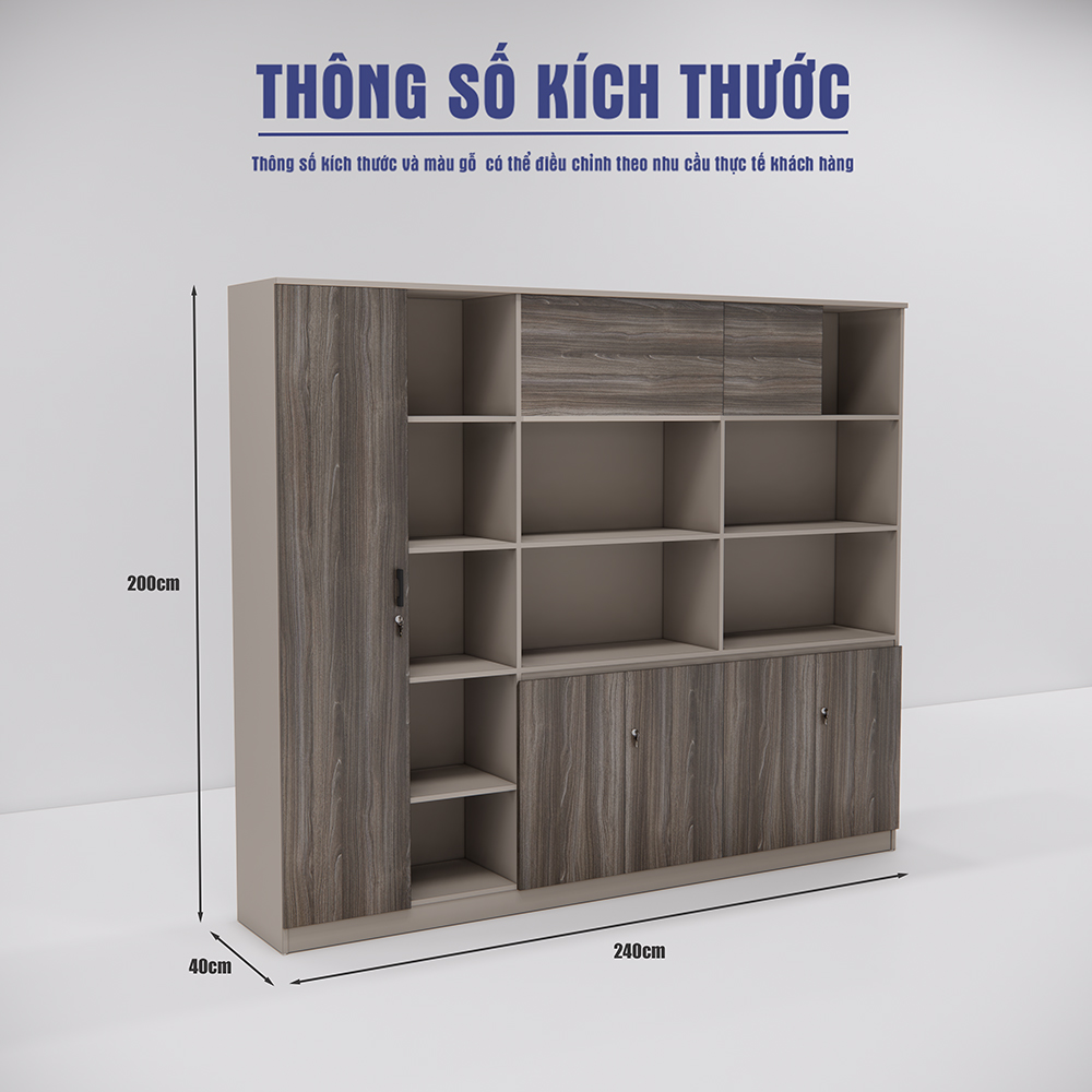 Tủ gỗ công nghiệp, Tủ giám đốc thông minh, Tủ văn phòng đa năng, Gỗ MFC cao cấp