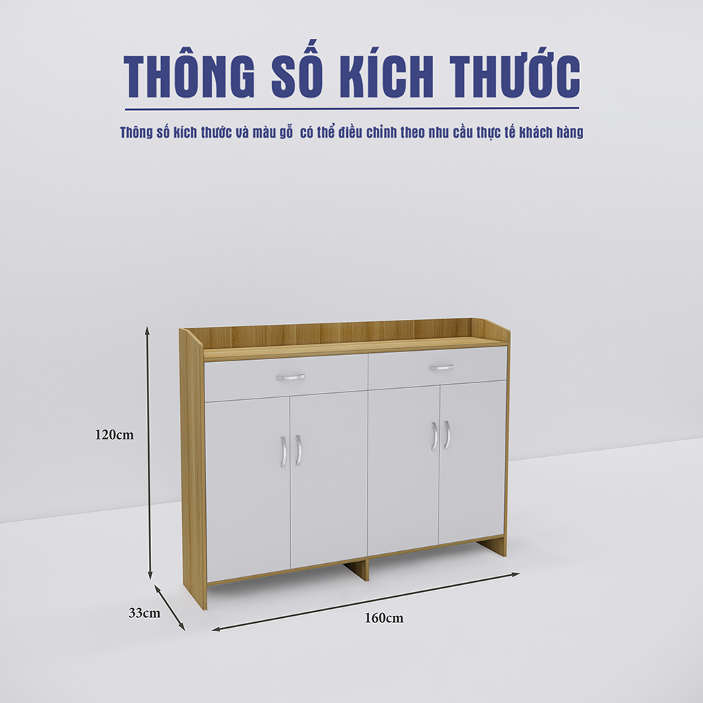 Mẫu Tủ Giày SMTGG008 160cm x120cm