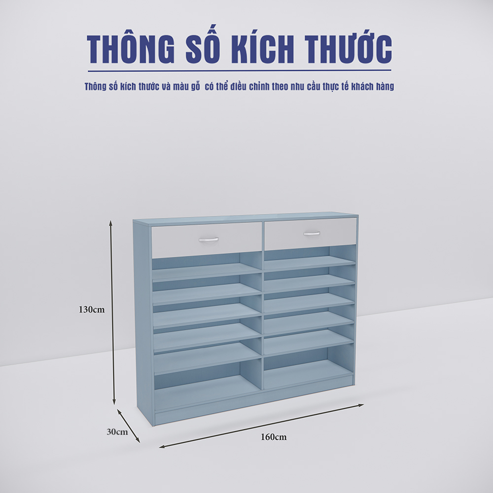 Mẫu Tủ Giày SMTGG010 160cm x130cm