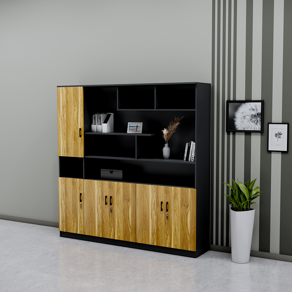 Tủ hồ sơ SMTHSG014 có thể chọn màu gỗ, tùy chỉnh kích thước theo nhu cầu