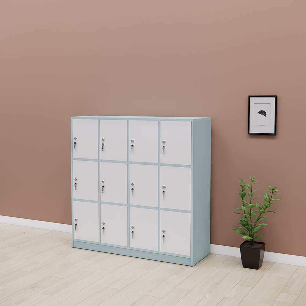 Tủ locker 12 ngăn SMTLKG007, MDF phủ melamin, kích thước 120x40x120cm