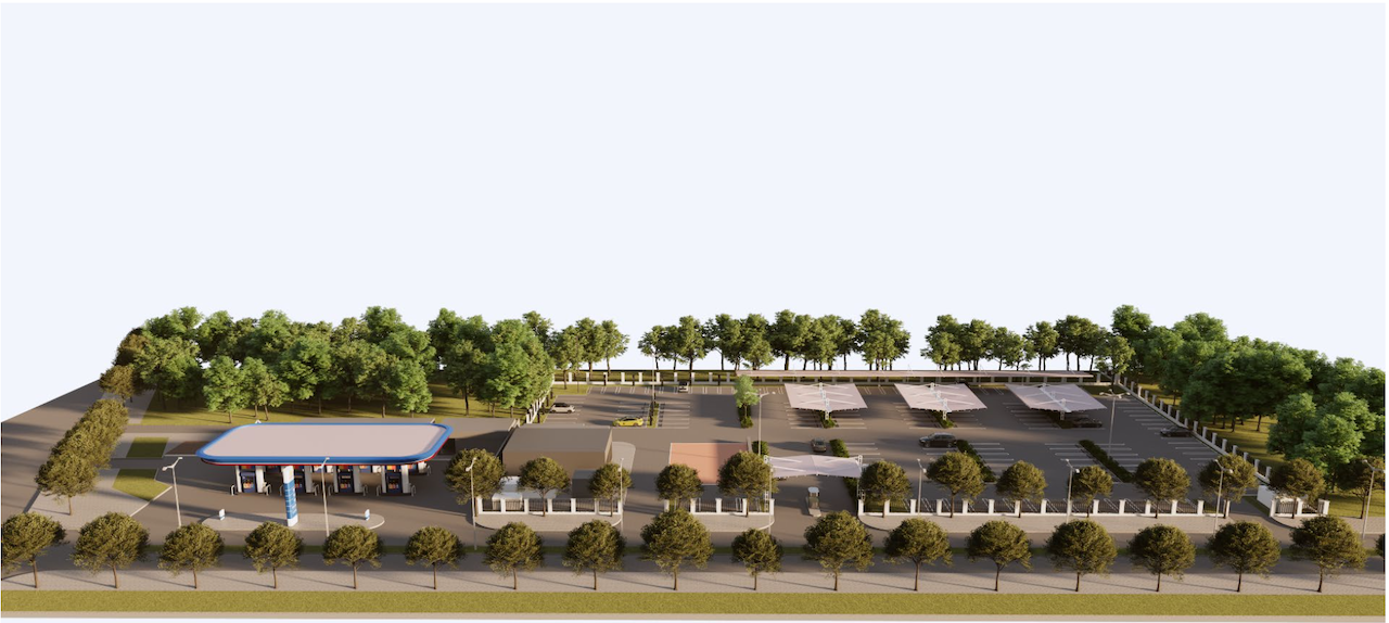 Trạm xăng dầu và bãi đỗ xe trạm sạc Vgreen - An Khánh, Hoài Đức, Hà Nội