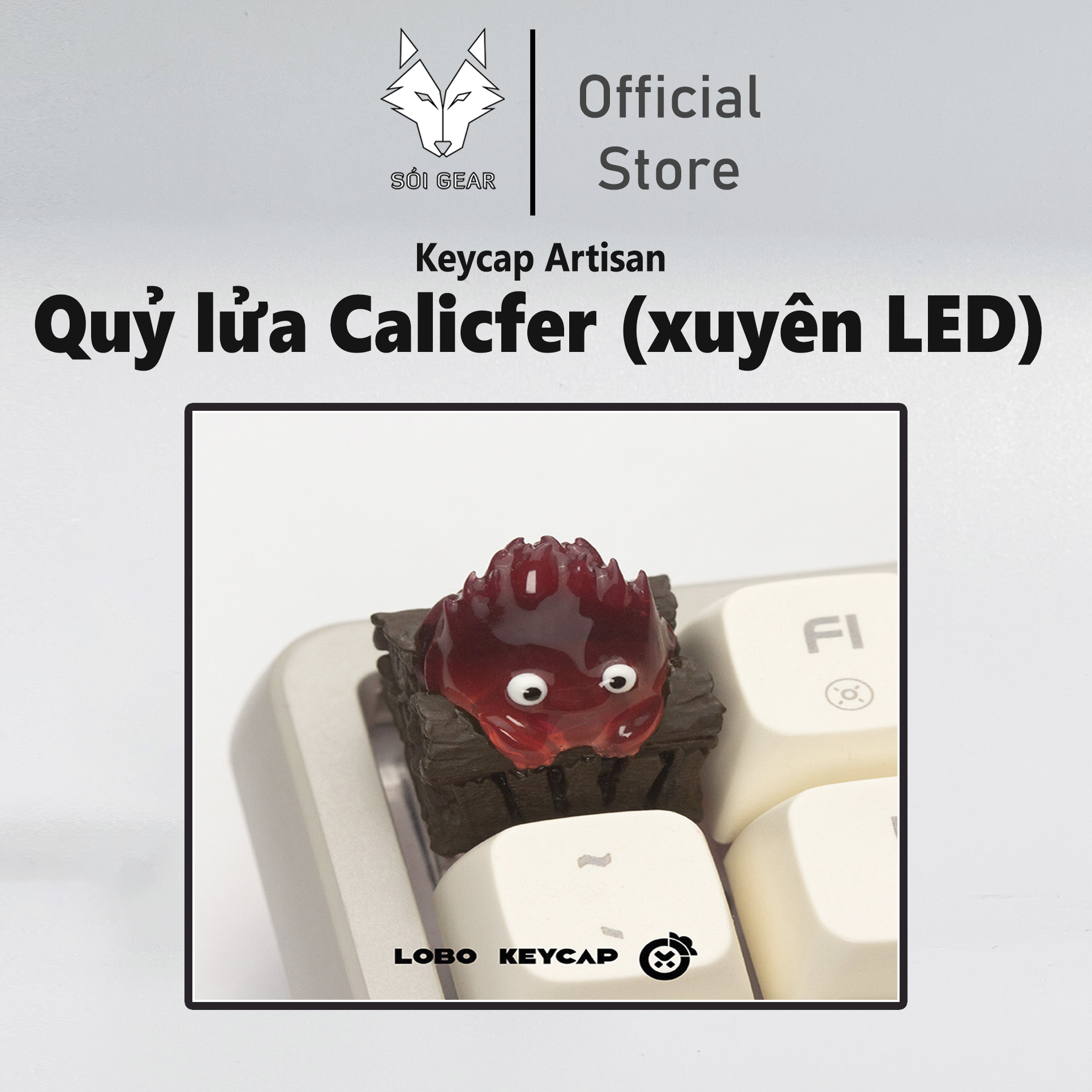 Keycap Lobo Artisan Quỷ lửa Calcifer (Xuyên led)