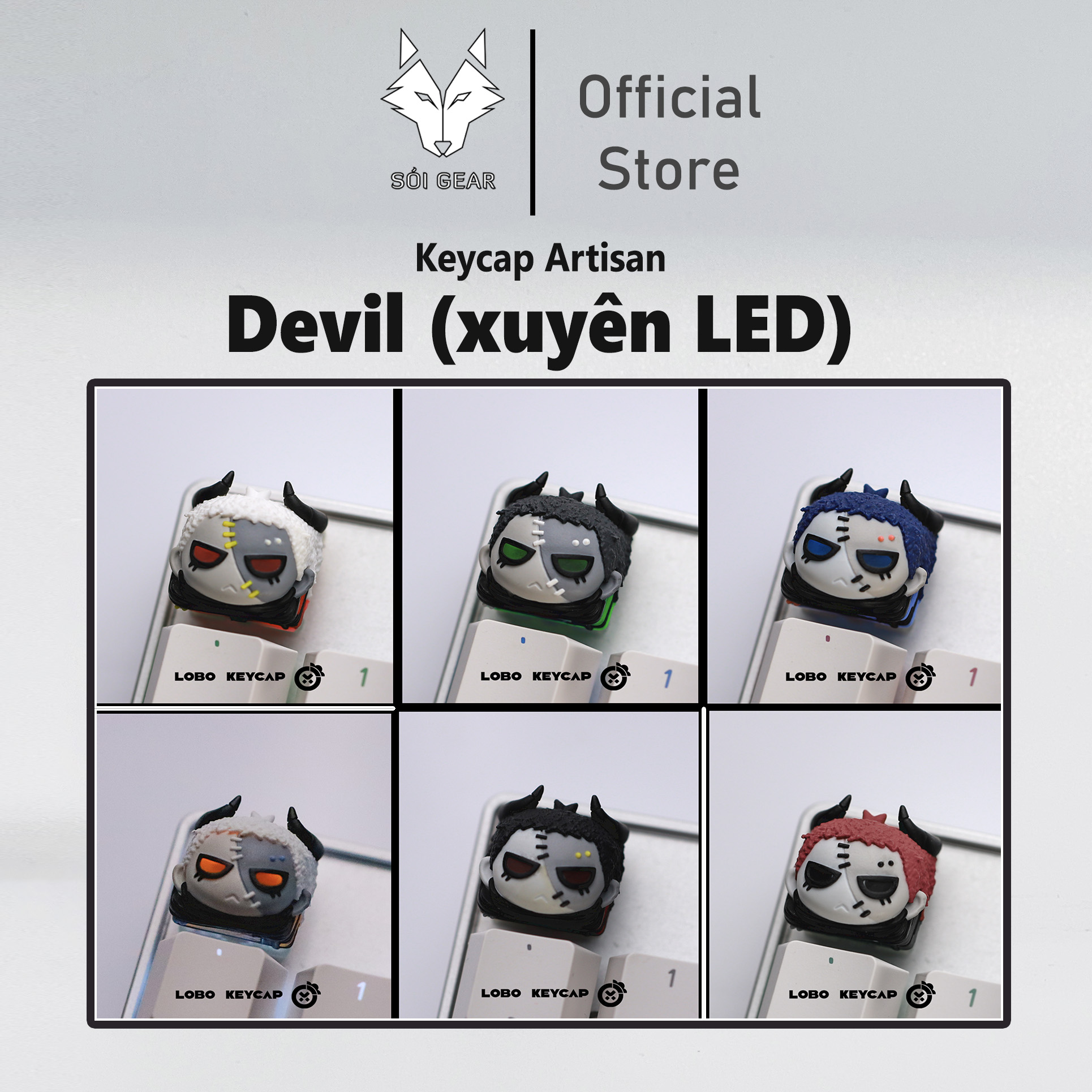 Keycap Lobo Artisan Devil (xuyên LED)