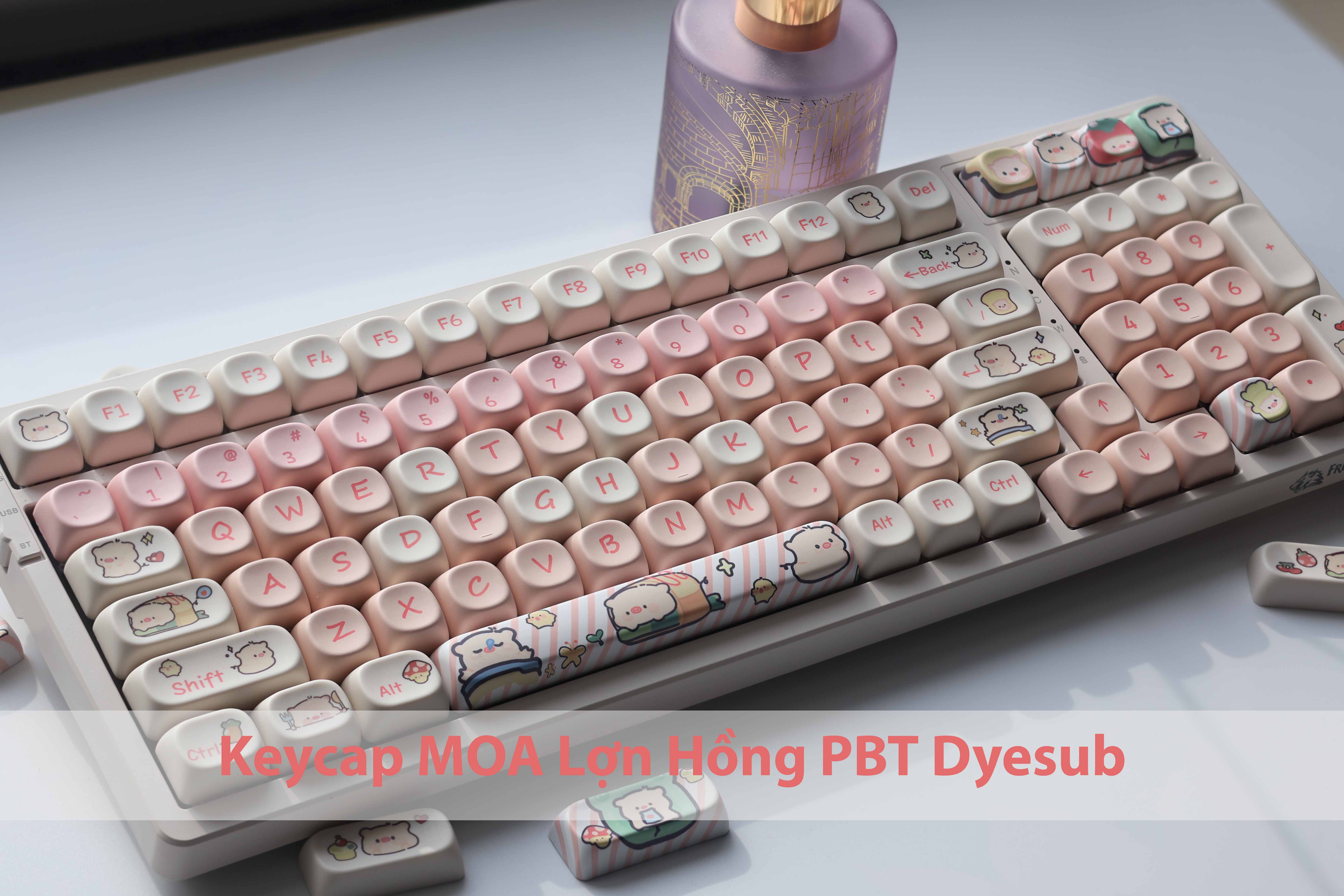 [In-stock] Keycap MOA Lợn Hồng PBT Dyesub