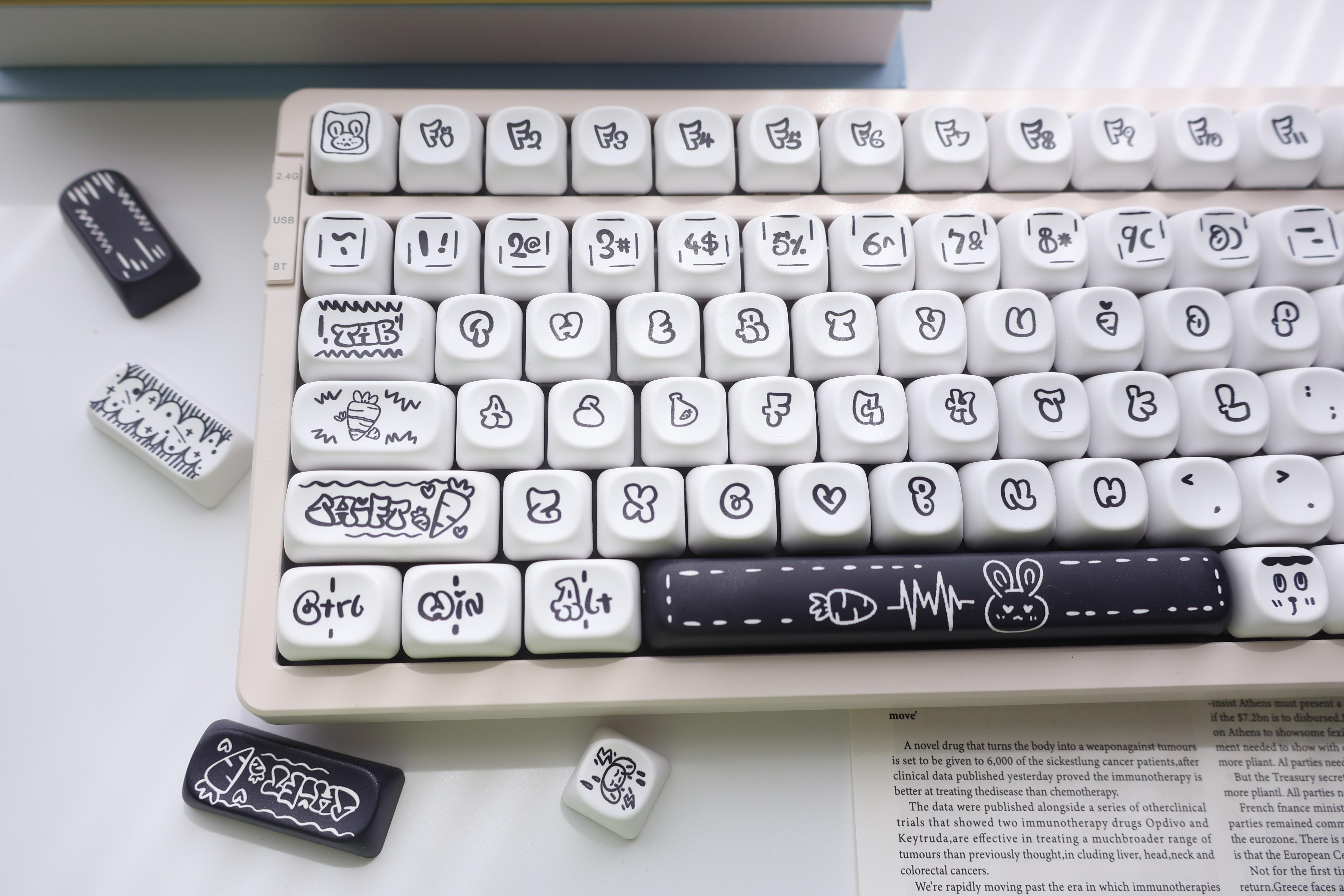 [In-stock] Keycap MOA Thỏ Cà Rốt PBT Dyesub