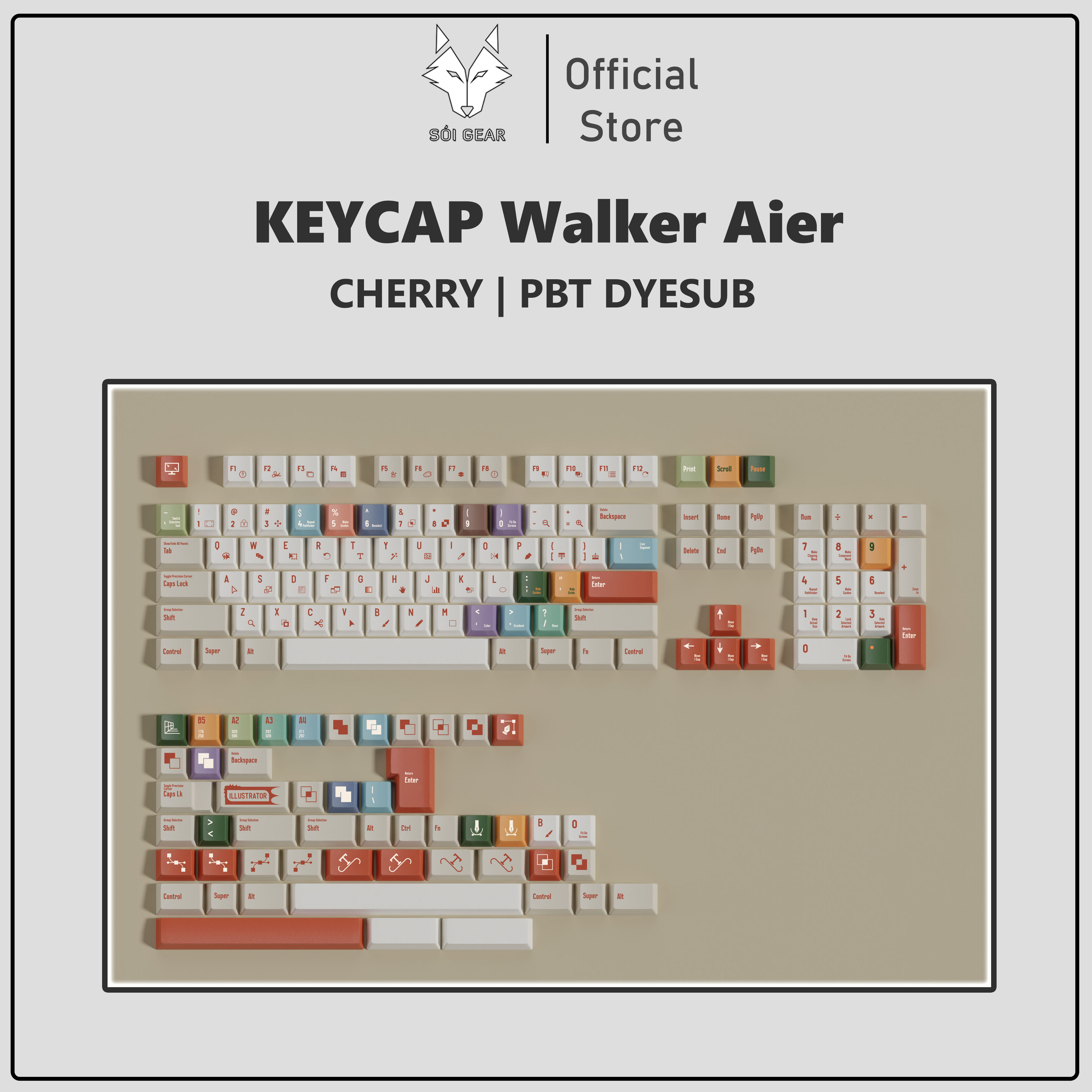 [In stock] Keycap Walker Cherry Aier PBT Dyesub