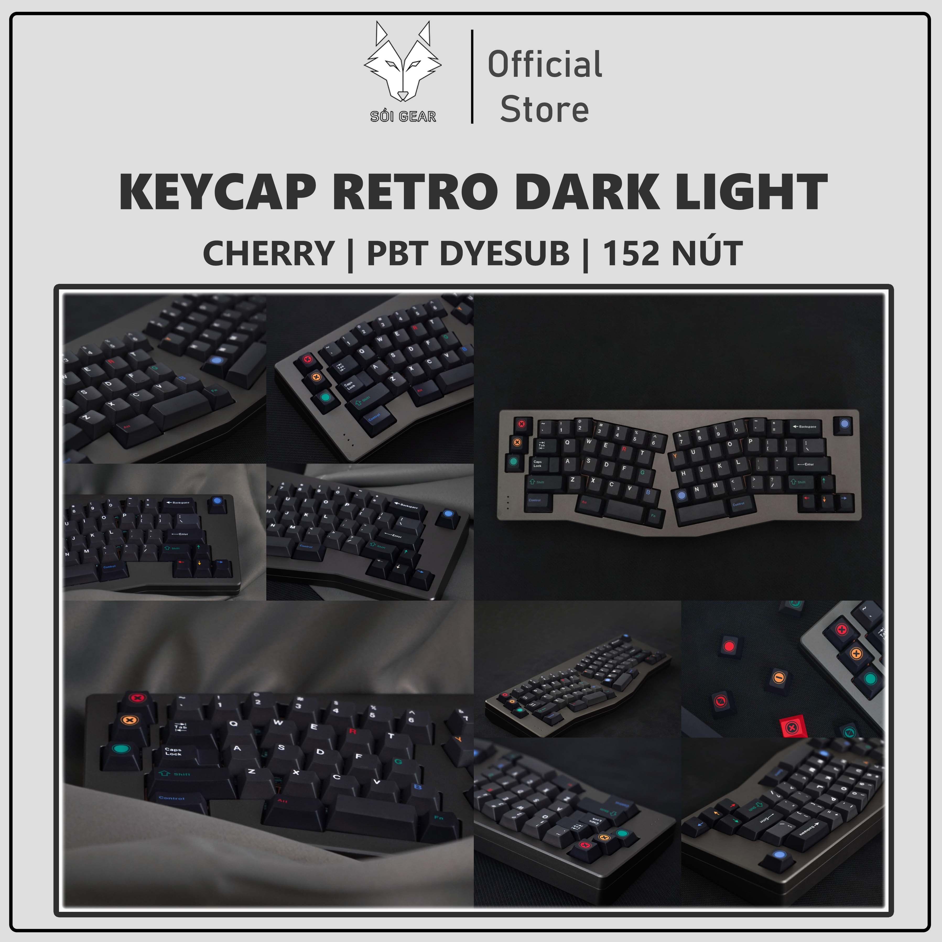 [In Stock] Keycap Cherry Retro Dark Light PBT Dyesub