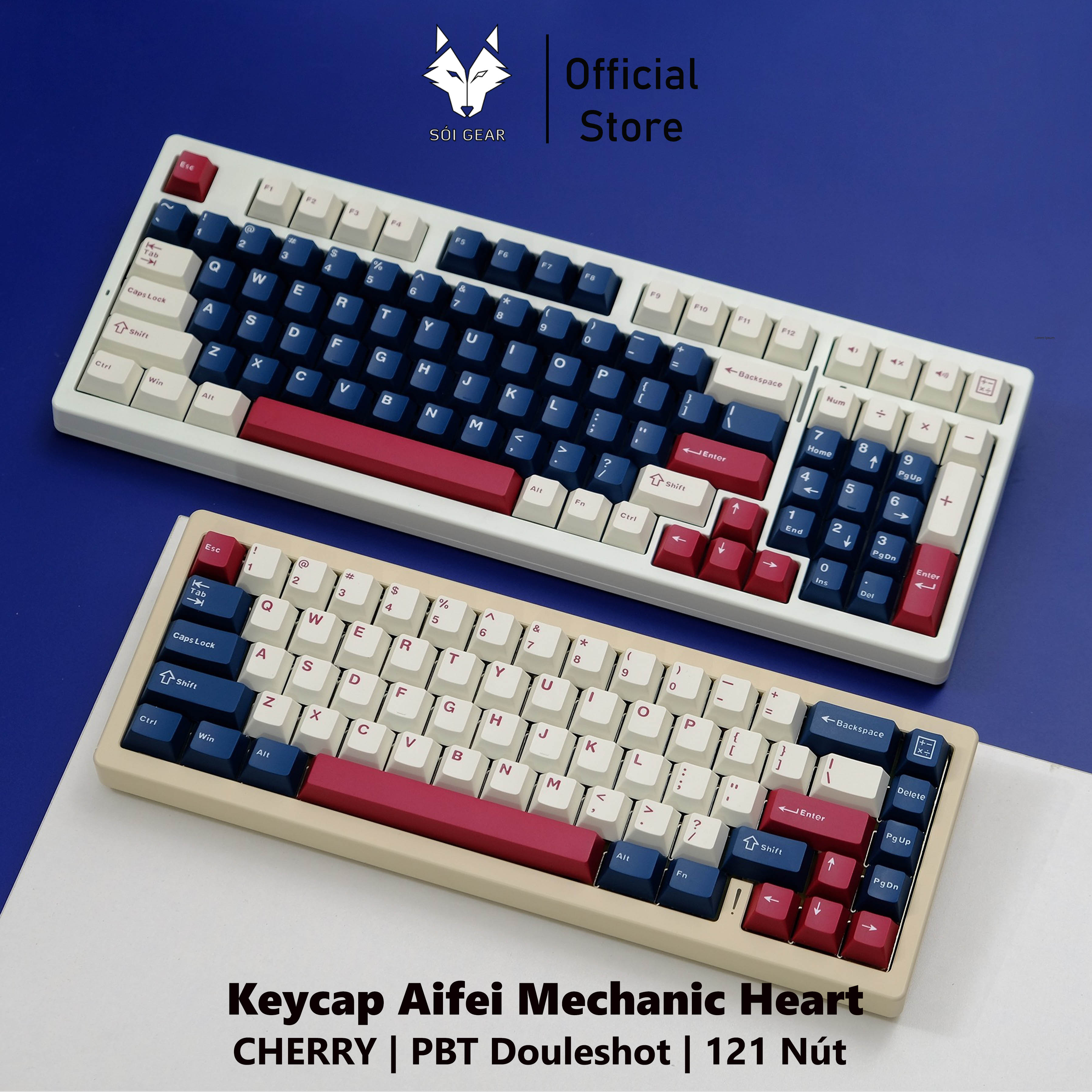 [In Stock] Keycap Cherry Aifei Mechanical Heart PBT Doubleshot