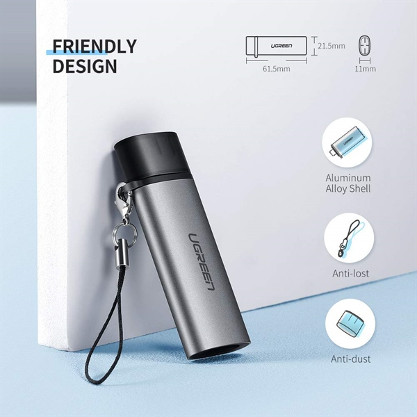 Đầu Đọc Thẻ Nhớ SD/TF USB Type C Và USB 3.0 Ugreen 50706 50704 Tốc Độ 5Gpbs Chính Hãng