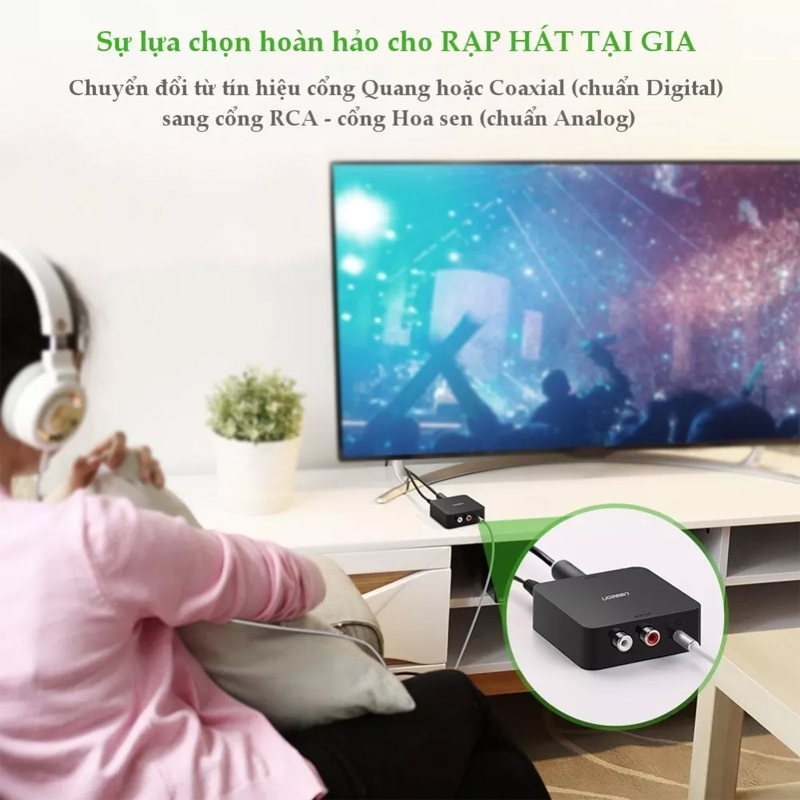 Bộ Chuyển Đổi Âm Thanh Quang và Coaxial Sang RCA Ugreen 30523 Chính Hãng