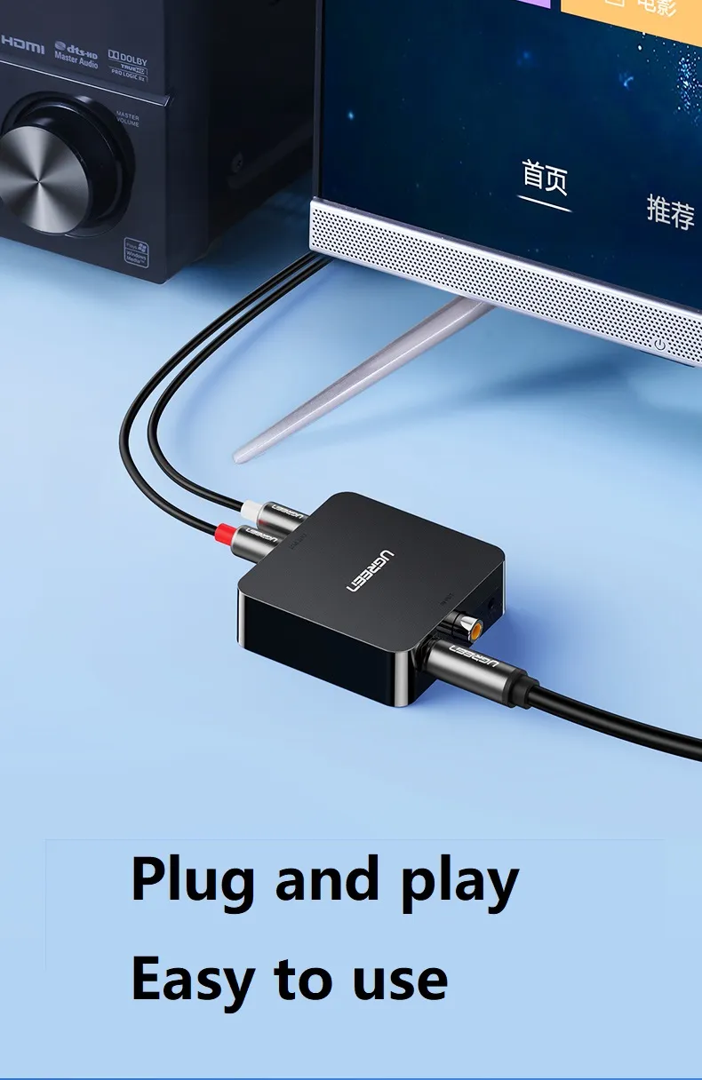 Bộ Chuyển Đổi Âm Thanh Quang và Coaxial Sang RCA Cao Cấp Ugreen 30523