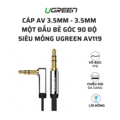 Cáp Audio 3.5mm dây dẹt Ugreen AV119 một đầu vuông góc