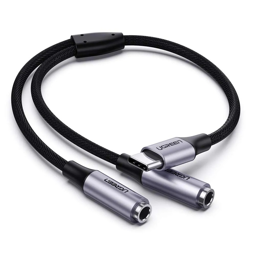 Cáp chuyển USB Type C sang 2 cổng Audio Ugreen 30732 dài 20cm
