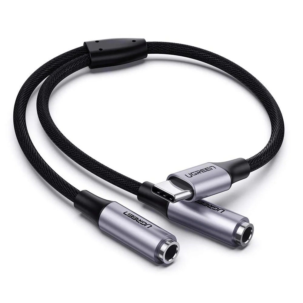 Cáp chuyển USB Type C sang 2 cổng Audio Ugreen 30732 dài 20cm