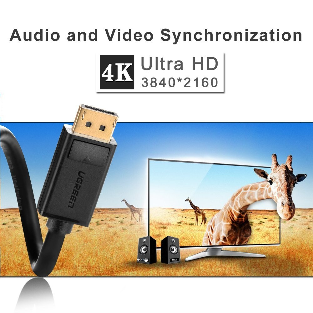 Cáp Displayport to Displayport 1.2 Ugreen DP102 dài 1m - 5m, hỗ trợ 4K@60Hz Chính Hãng