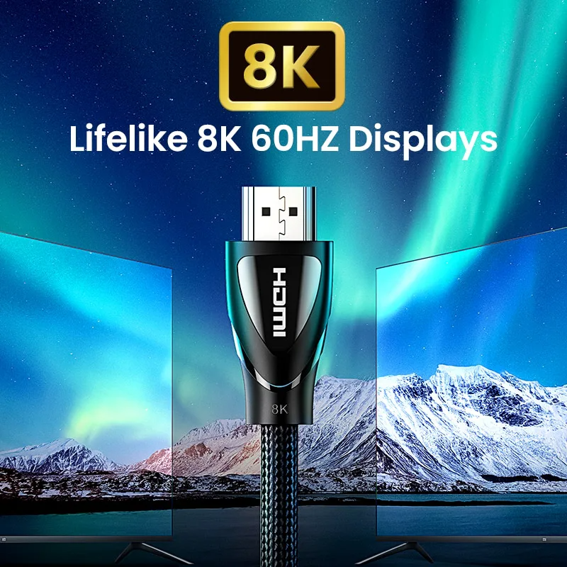 Cáp HDMI 2.1 UGREEN HD140 8K@60Hz dây bọc dù dài 0.5M - 5M Chính Hãng
