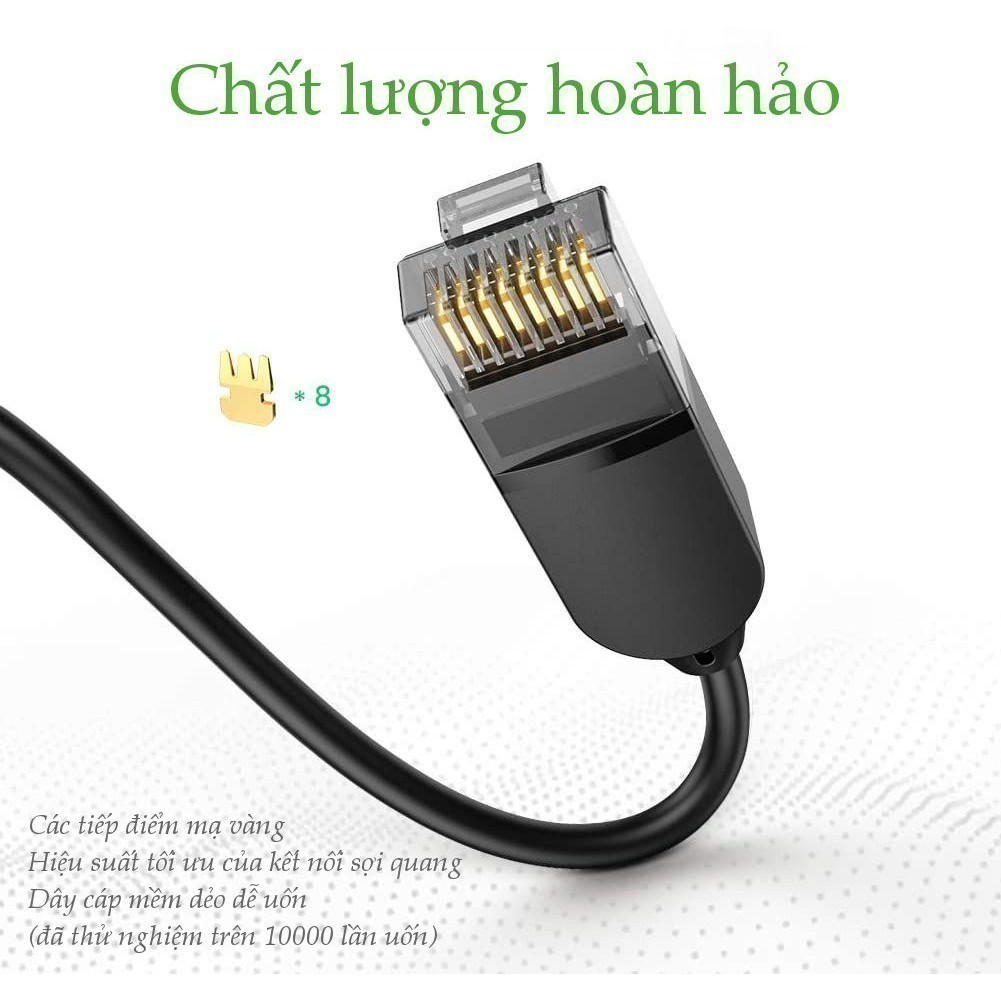 Cáp mạng cat6a UTP od2.8 siêu nhỏ thuần đồng Ugreen NW122 tốc độ 10000Mbps